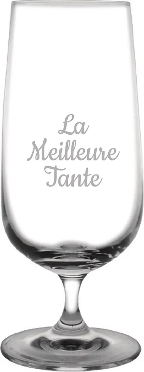 Bierglas op voet gegraveerd