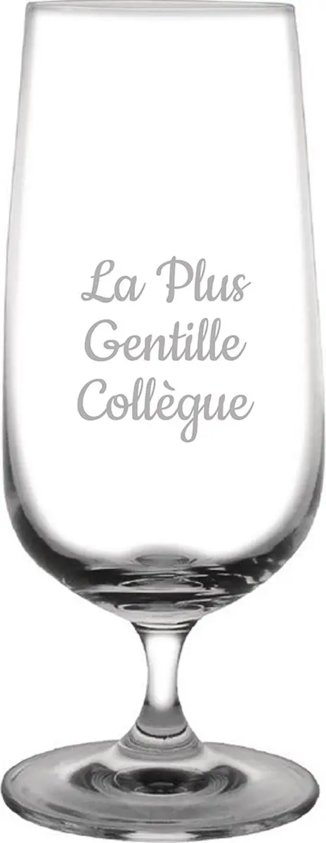 Bierglas op voet gegraveerd