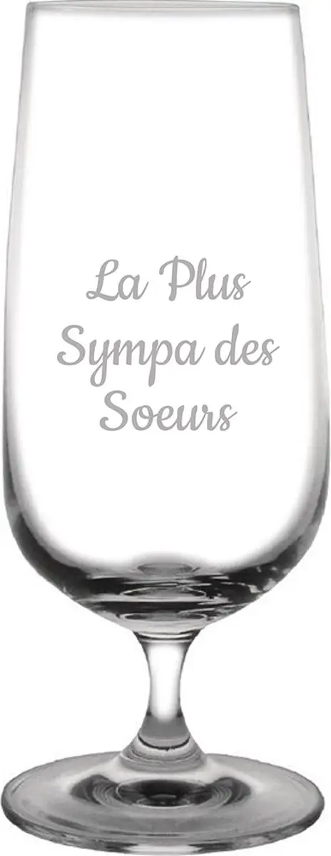 Bierglas op voet gegraveerd