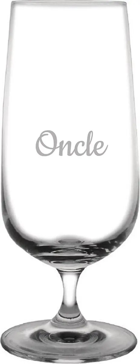 Bierglas op voet gegraveerd