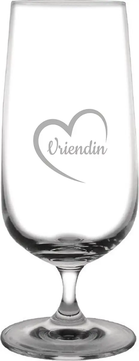 Gegraveerde Bierglas op voet 41cl Vriendin met hartje
