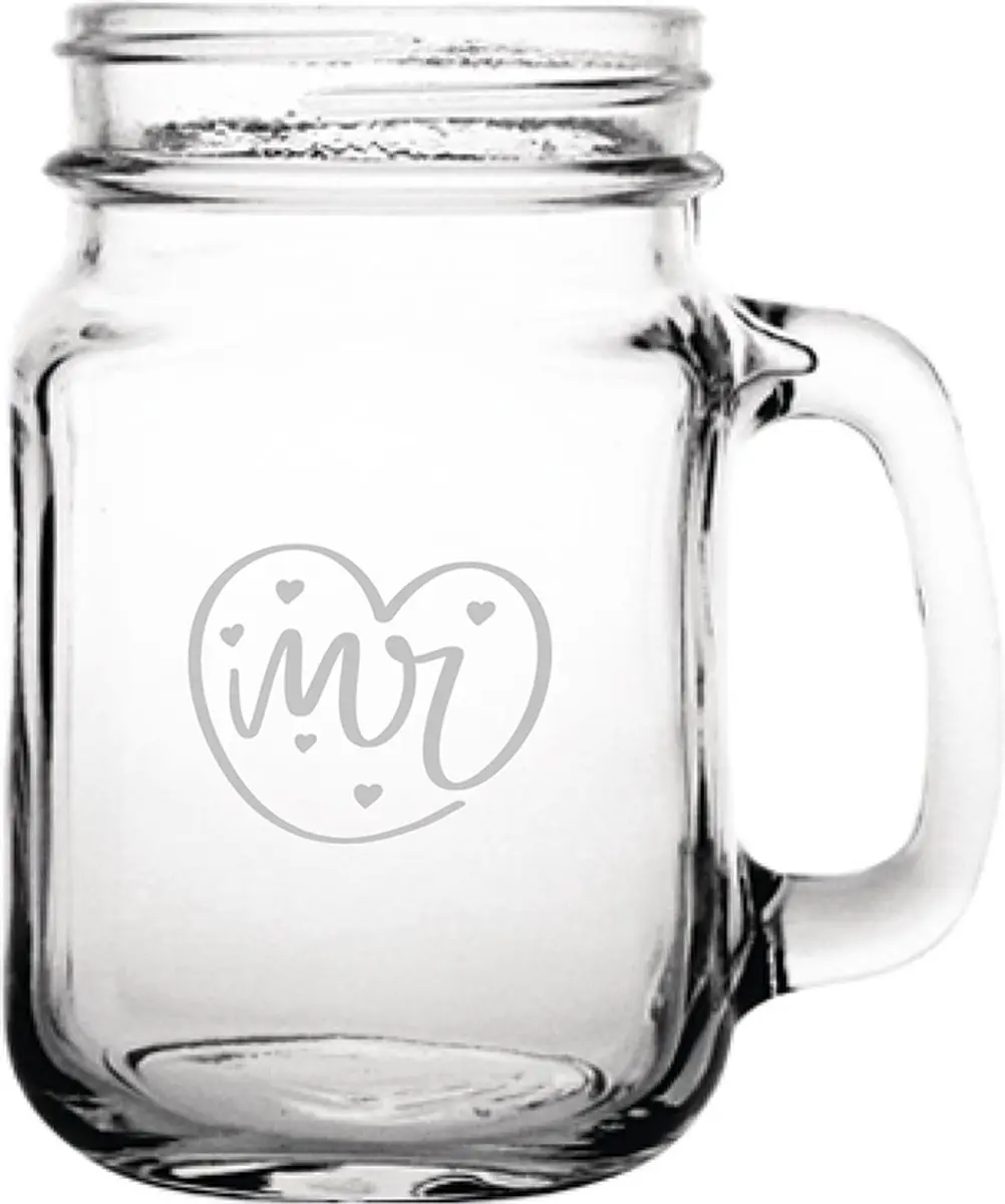 Gegraveerde drinkglas 45cl Mr. In hartje