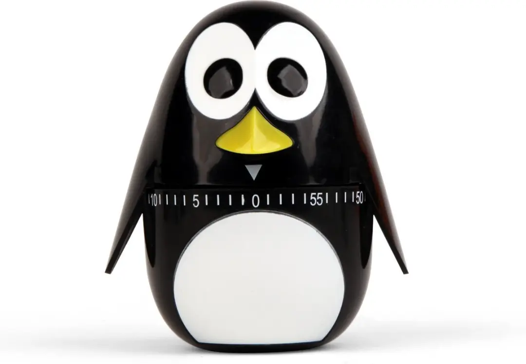 Kikkerland Kookwekker Penguin 60 minuten - Zwart - afbeelding 2 van 6