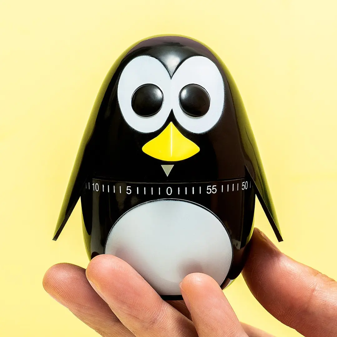 Kikkerland Kookwekker Penguin 60 minuten - Zwart - afbeelding 5 van 6