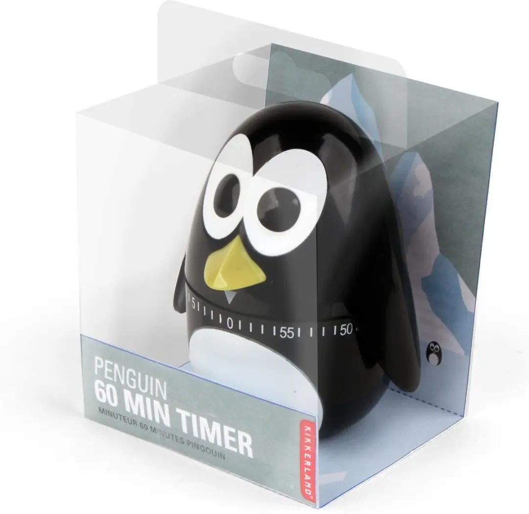 Kikkerland Kookwekker Penguin 60 minuten - Zwart - afbeelding 4 van 6