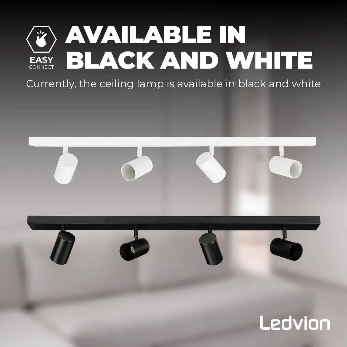 Ledvion LED Plafondspot 4-lichts GU10 Wit - Dimbaar