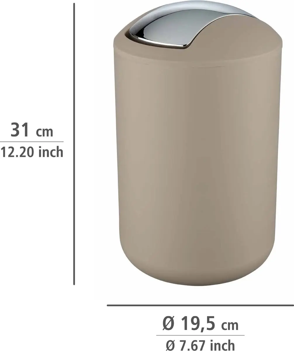 Wenko Brasil Afvalemmer 2L Taupe - afbeelding 2 van 6