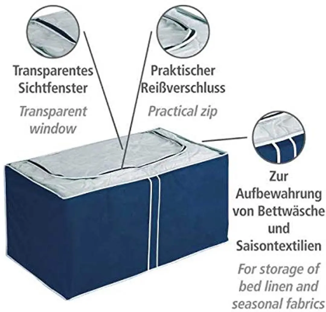 Wenko Opbergbox Jumbo 91x53cm Donkerblauw - afbeelding 4 van 6