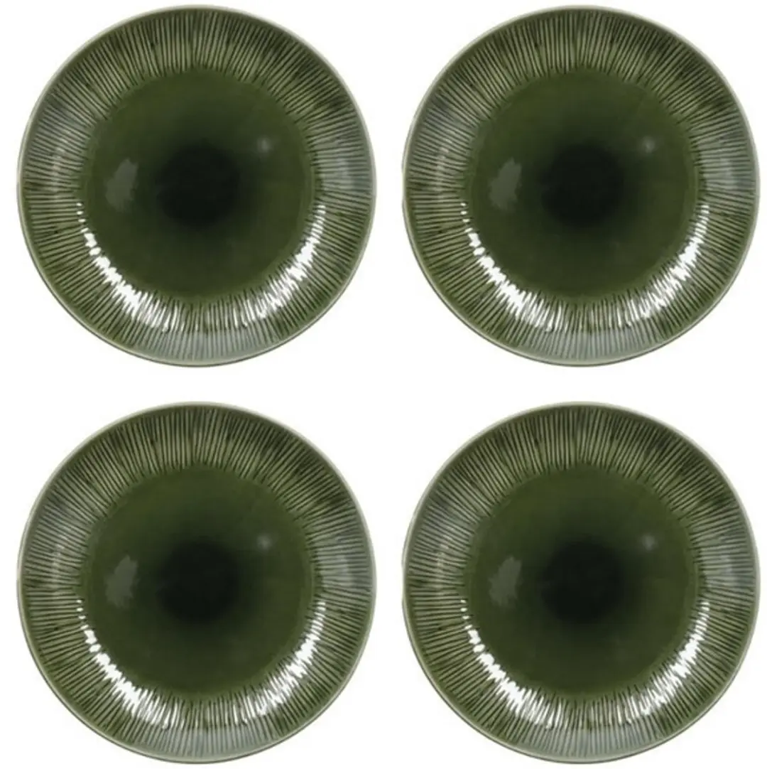 Dinerbord, Set van 4 Stuks, 27 cm, Groen, Keramiek