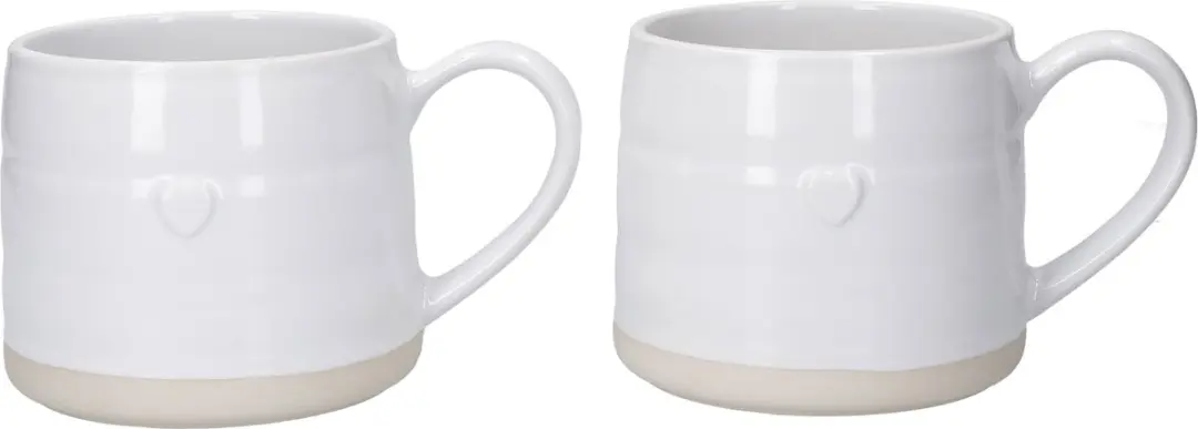 Mokken, Bekers, Set van 2 Stuks, 0.38 L, Keramiek, Hart Detail