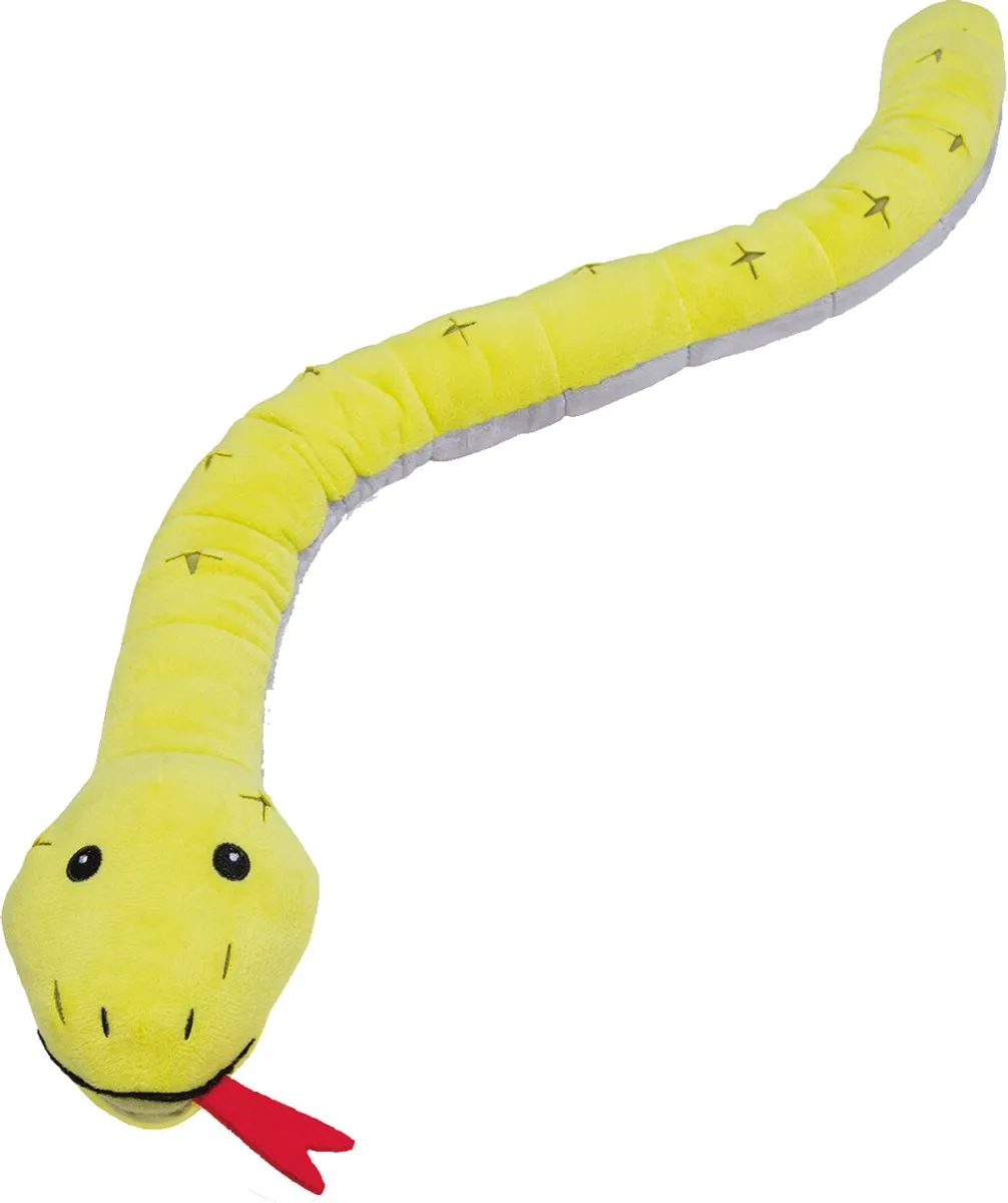 Beeztees Hide And Seek Slang Hondenspeelgoed - 69x9x7cm - Wit/Geel/Rood