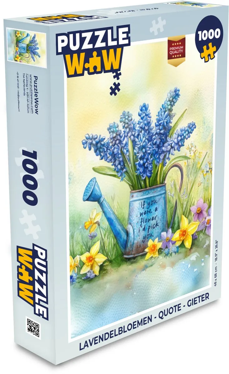 PuzzleWow Lavendelbloemen Quote Legpuzzel 1000 Stuks