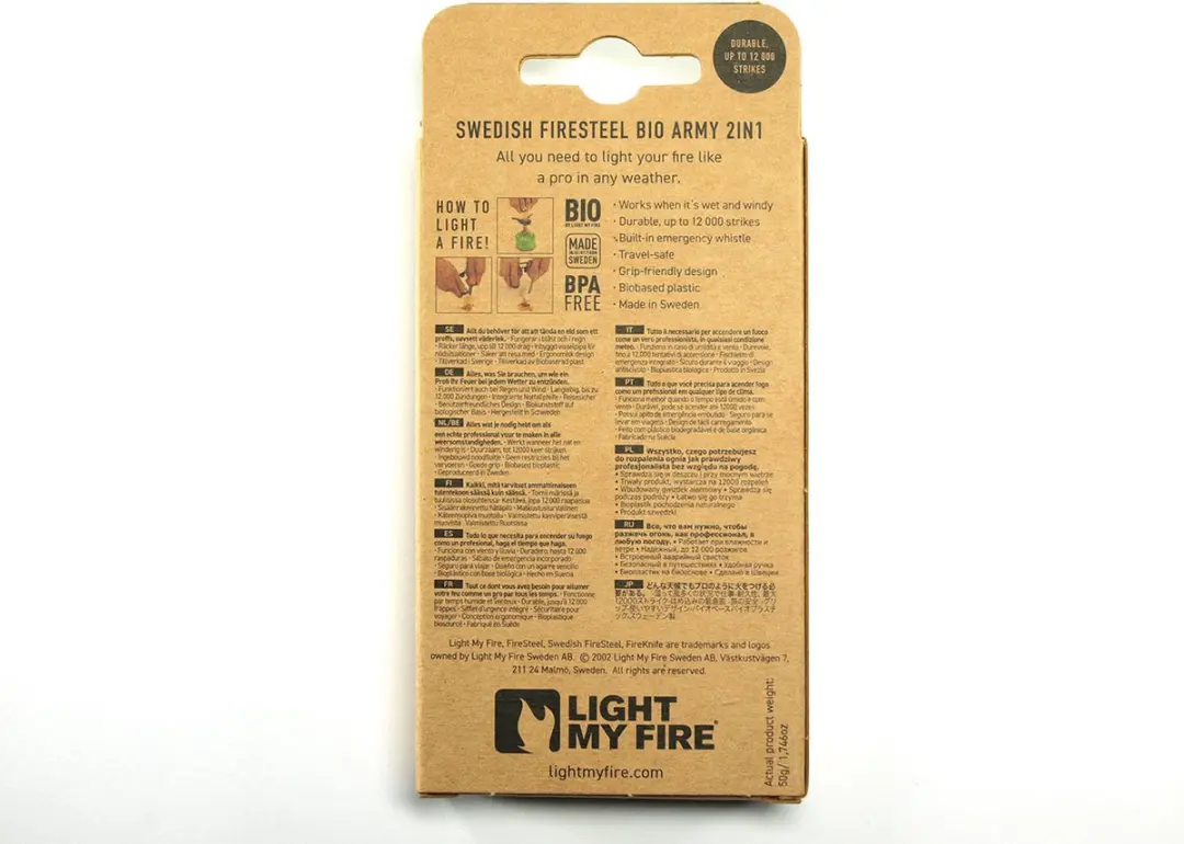 Light My Fire Firesteel Bio Army Rusty Orange - afbeelding 6 van 6