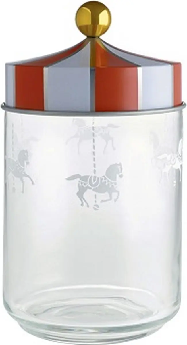 Alessi Circus voorraadpot Large - Rood/Wit - afbeelding 6 van 6