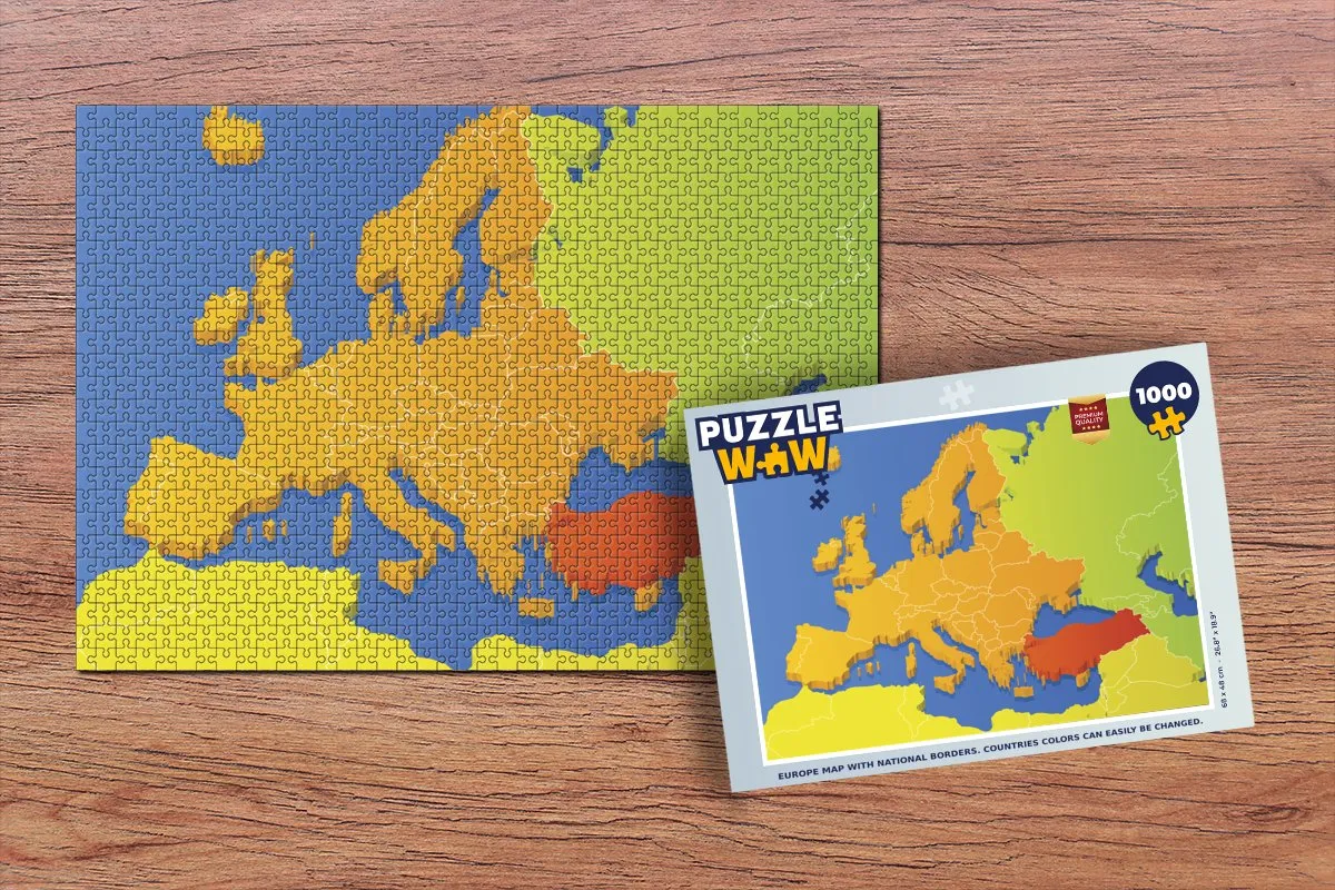 PuzzleWow Europa Legpuzzel 1000 Stuks - Multicolor