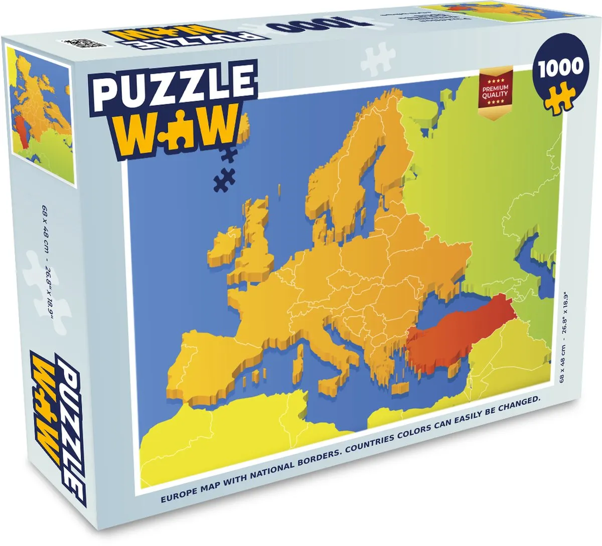 PuzzleWow Europa Legpuzzel 1000 Stuks