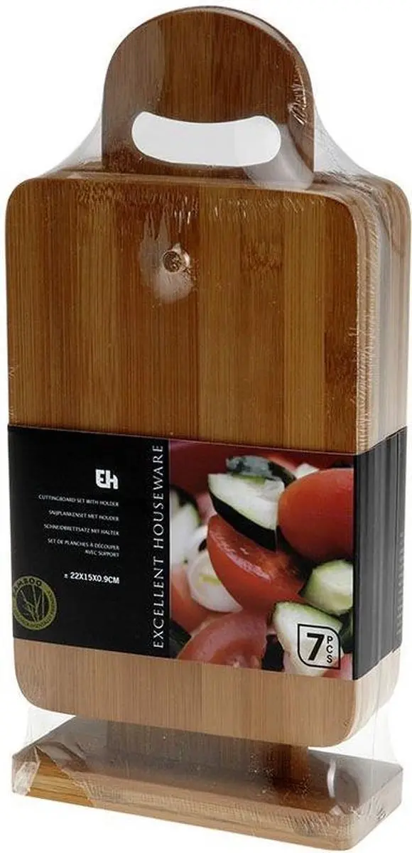Excellent Houseware Snijplankenset bamboe 6-delig bruin