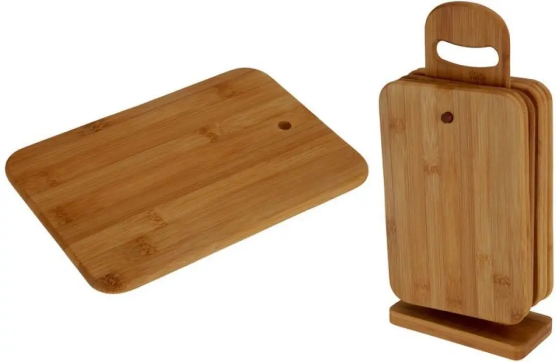 Excellent Houseware Snijplankenset bamboe 6-delig bruin - afbeelding 4 van 6