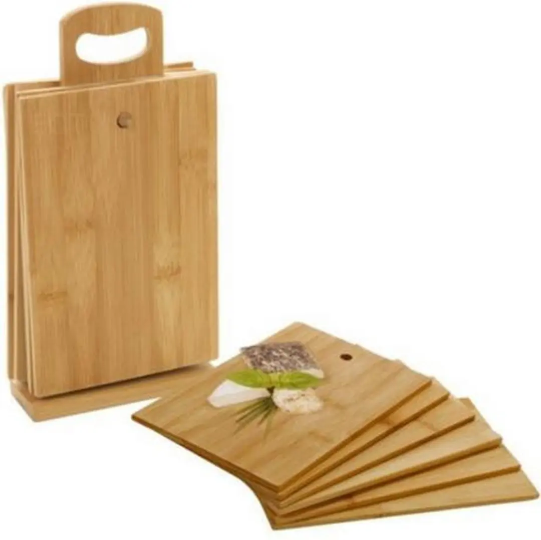 Excellent Houseware Snijplankenset bamboe 6-delig bruin - afbeelding 5 van 6