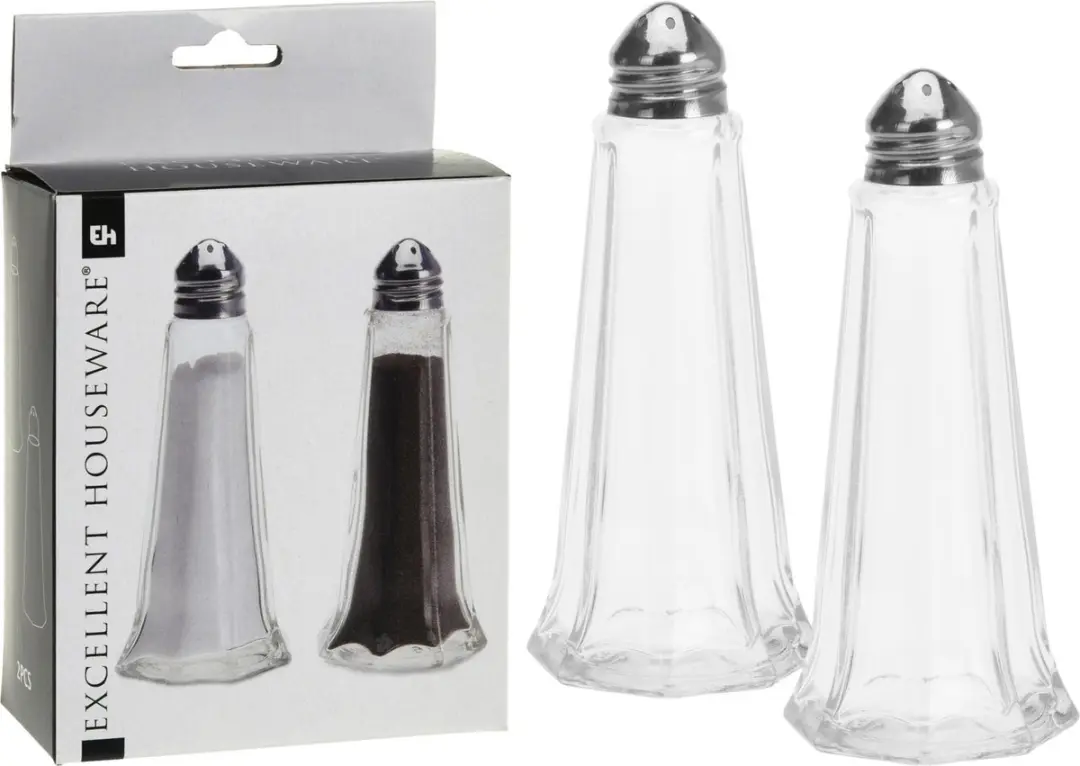 Peper en zoutstel glas