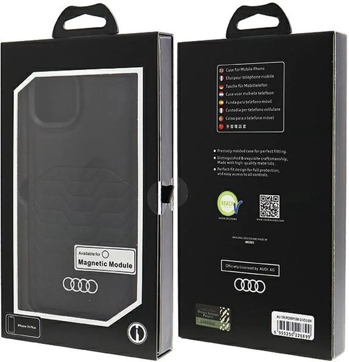 Audi Synthetisch Leren Hoesje MagSafe iPhone 15/14 Plus - Zwart - afbeelding 4 van 6