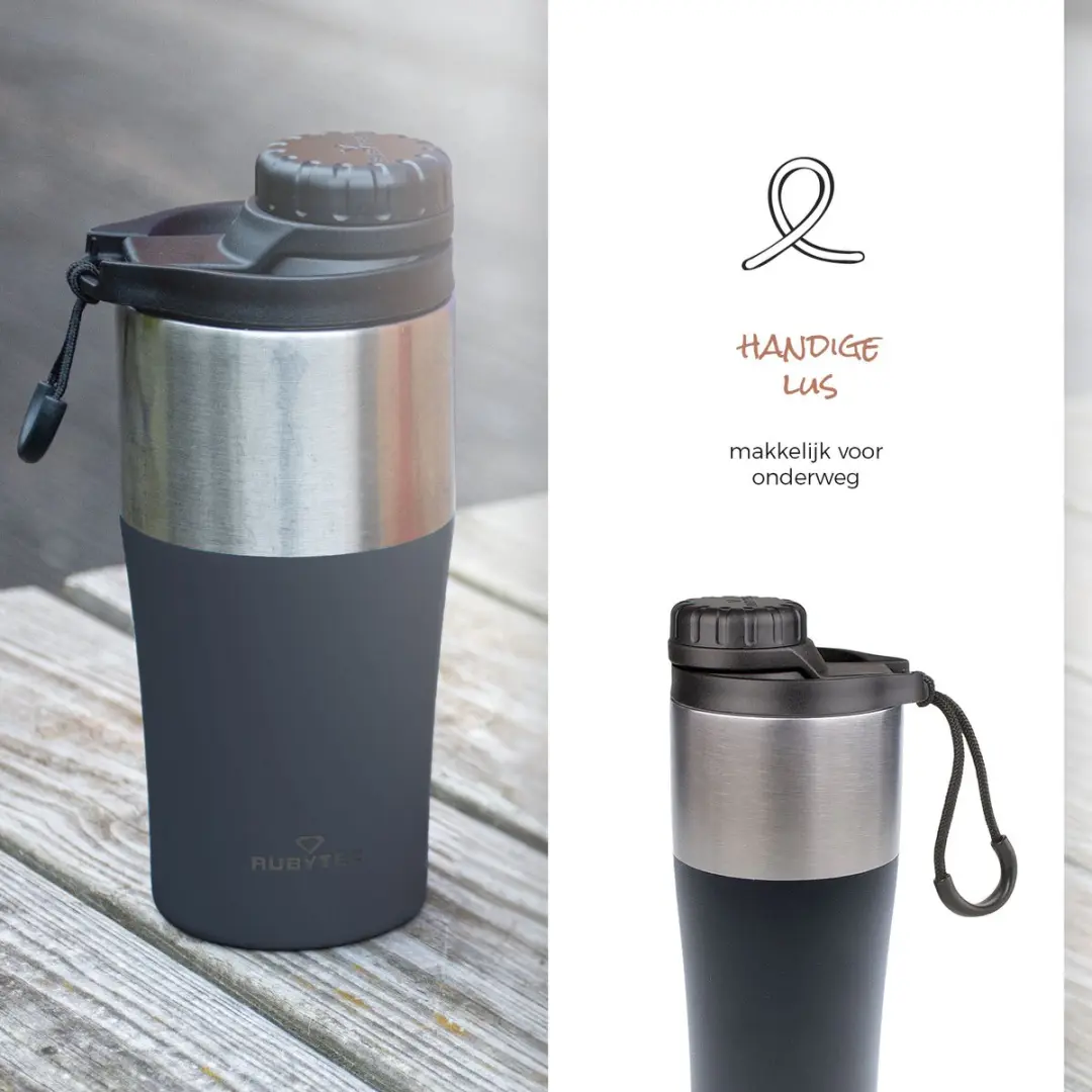 Rubytec Shira Bigshot 350ml Thermosbeker - Zwart - afbeelding 4 van 6