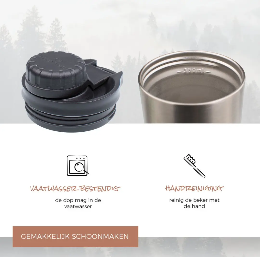 Rubytec Shira Bigshot 350ml Thermosbeker - Zwart - afbeelding 2 van 6