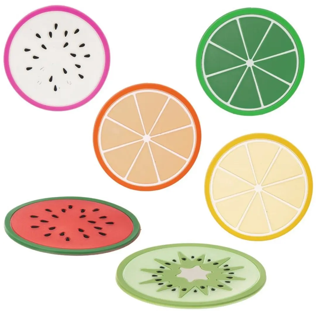 Excellent Houseware Onderzetters Zomers Fruit - 3 x 6 stuks - afbeelding 6 van 6