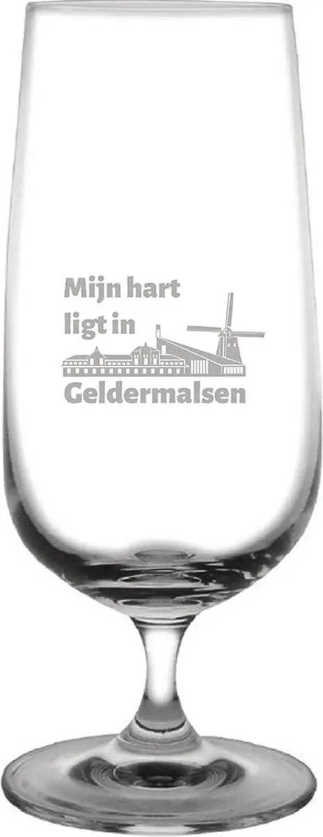 Gegraveerde bierglas op voet 41cl Geldermalsen