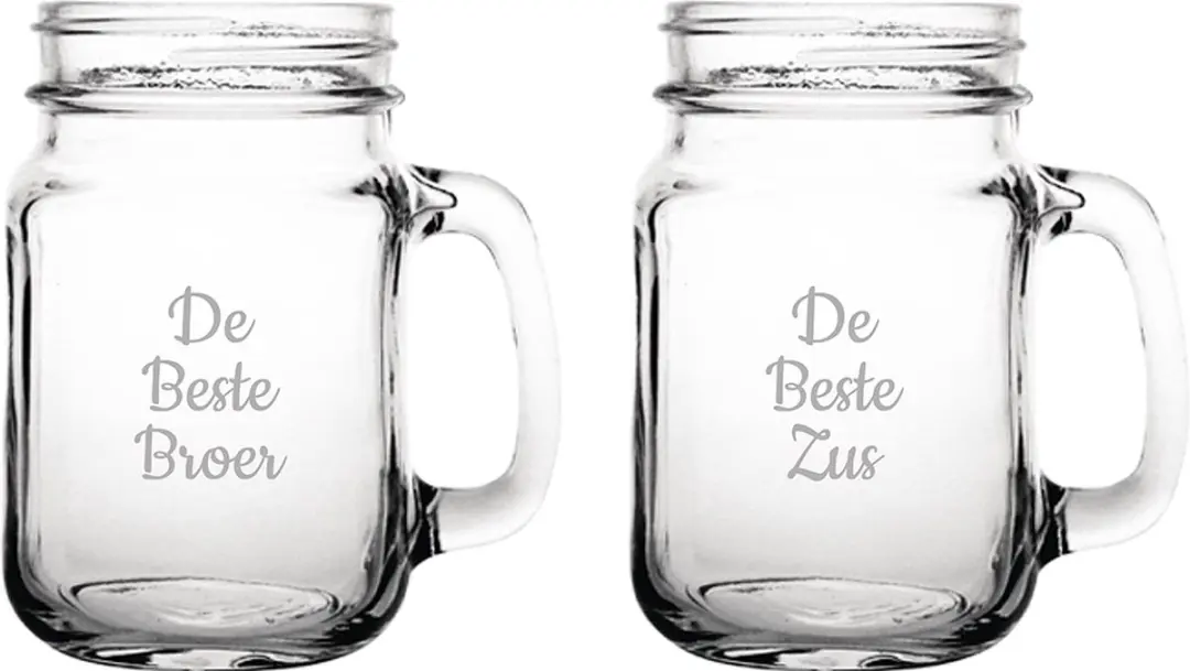 Gegraveerde Drinkglas 45cl De Beste Broer- De Beste Zus