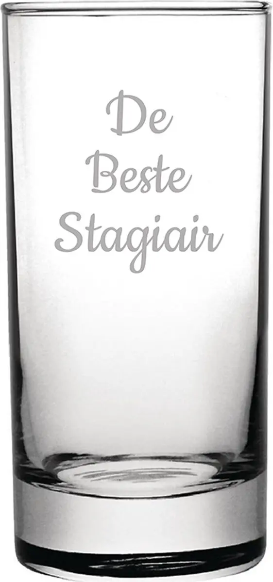 Gegraveerde longdrinkglas 28,5cl De Beste Stagiair