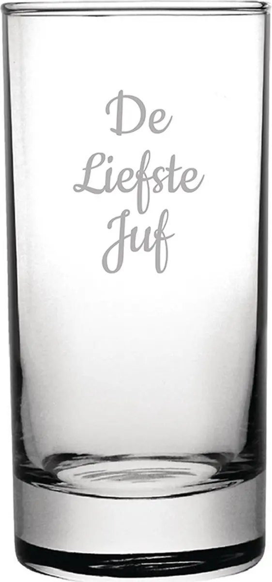 Gegraveerde longdrinkglas 28,5cl De Liefste Juf