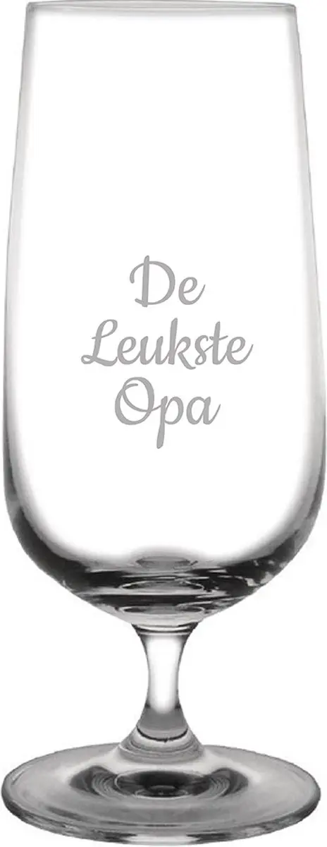 Gegraveerde bierglas op voet 41cl De Leukste Opa