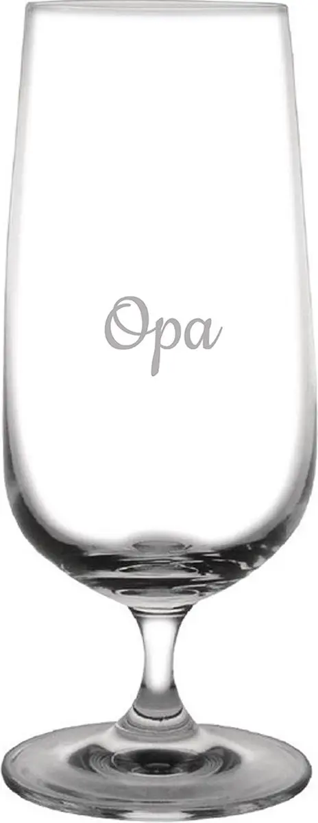 Gegraveerde bierglas op voet 41cl Opa