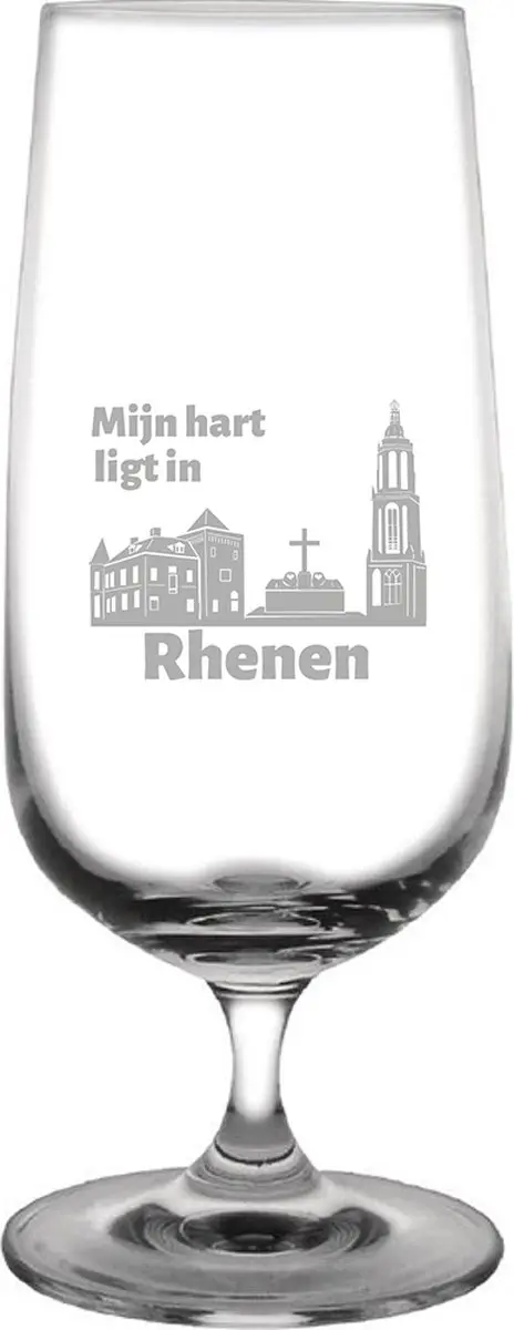 Gegraveerde bierglas op voet 41cl Rhenen