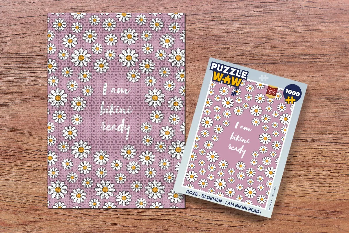 PuzzleWow Roze Bloemen Legpuzzel 1000 Stuks - Multicolor