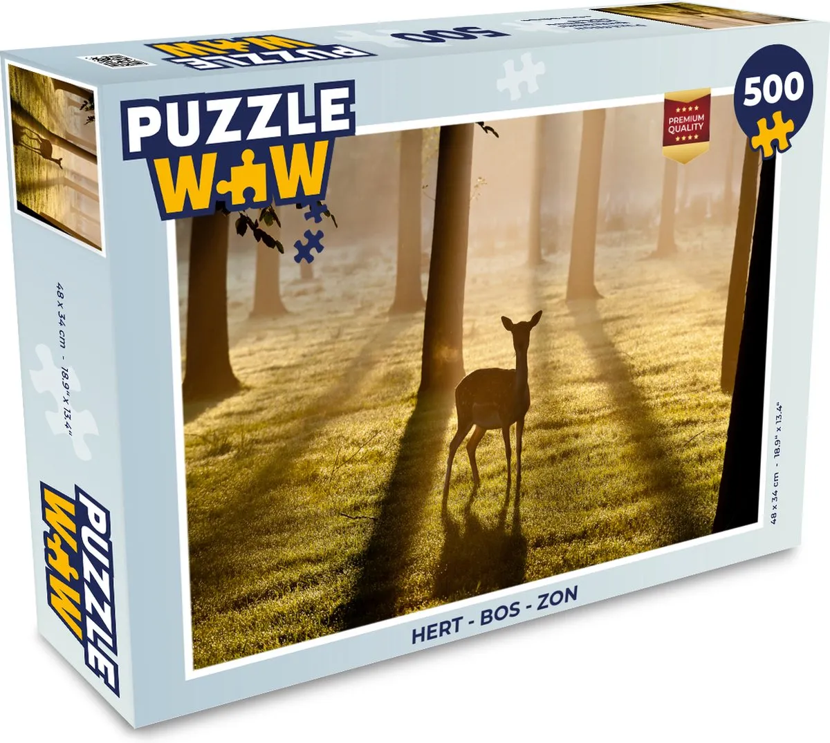 PuzzleWow Hert in het Bos Legpuzzel 500 Stuks