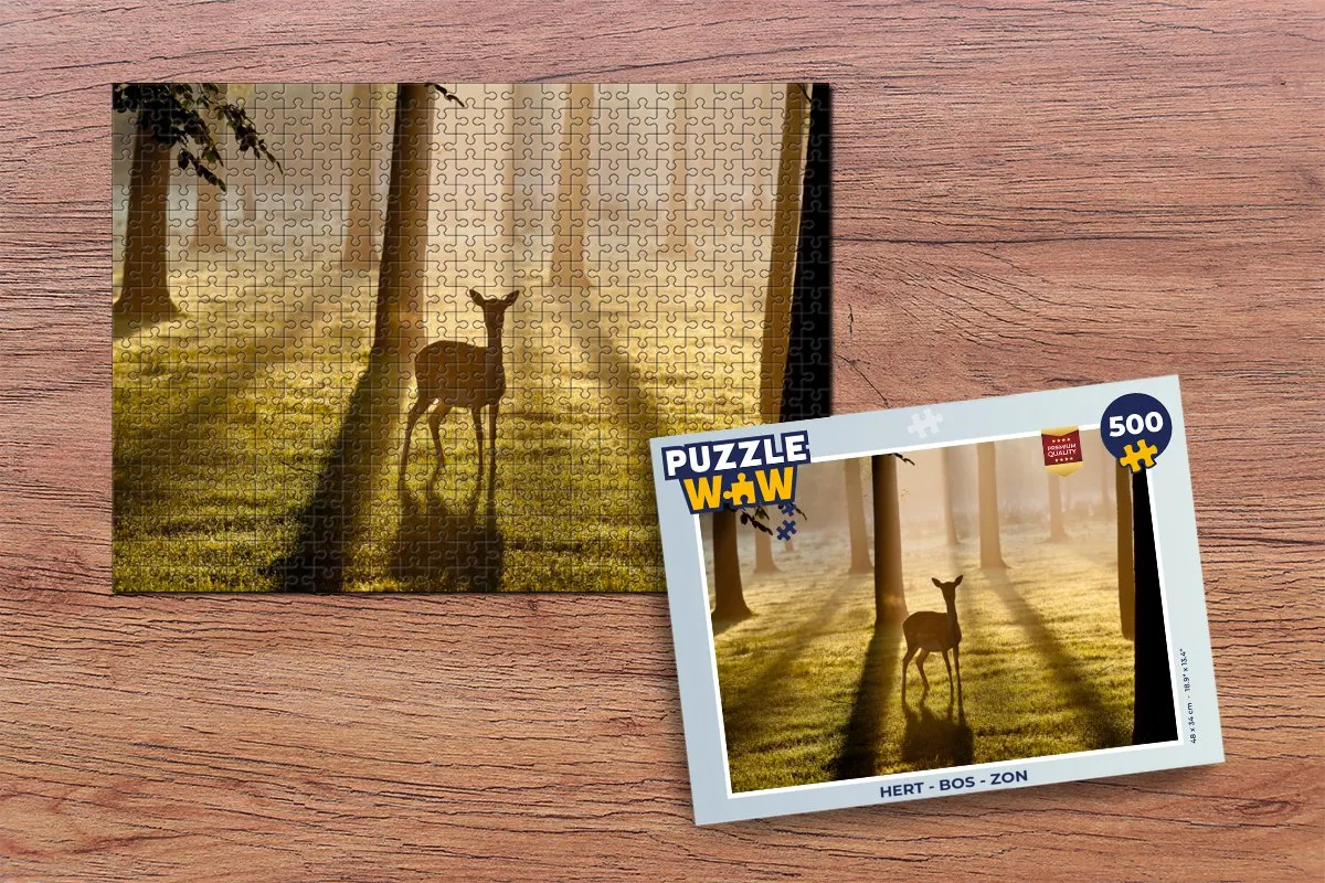 PuzzleWow Hert in het Bos Legpuzzel 500 Stuks - Multicolor