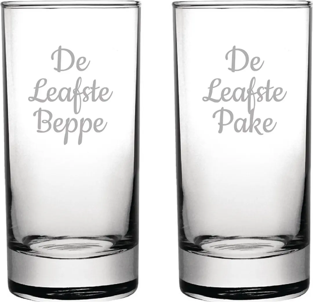 Gegraveerde longdrinkglas 28,5cl De Leafste Pake-De Leafste Beppe