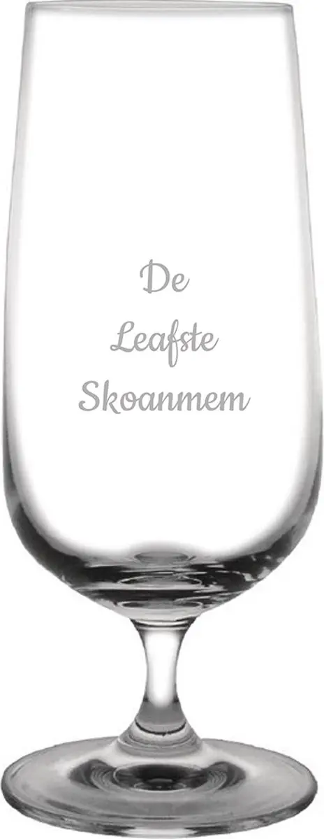 Gegraveerde bierglas op voet 41cl De Leafste Skoanmem