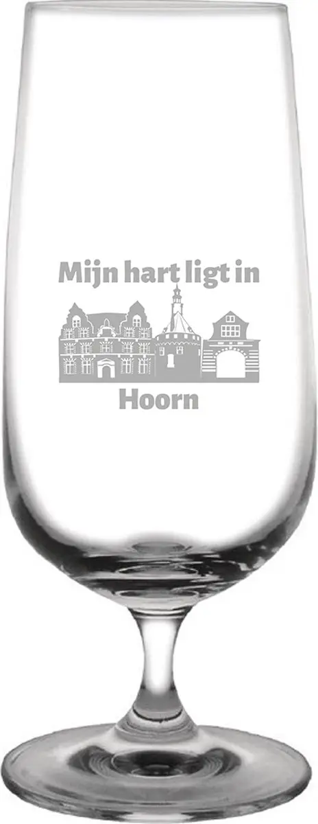 Gegraveerde bierglas op voet 41cl Hoorn