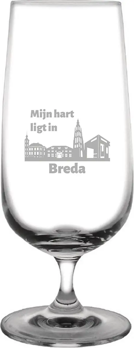 Gegraveerde bierglas op voet 41cl Breda