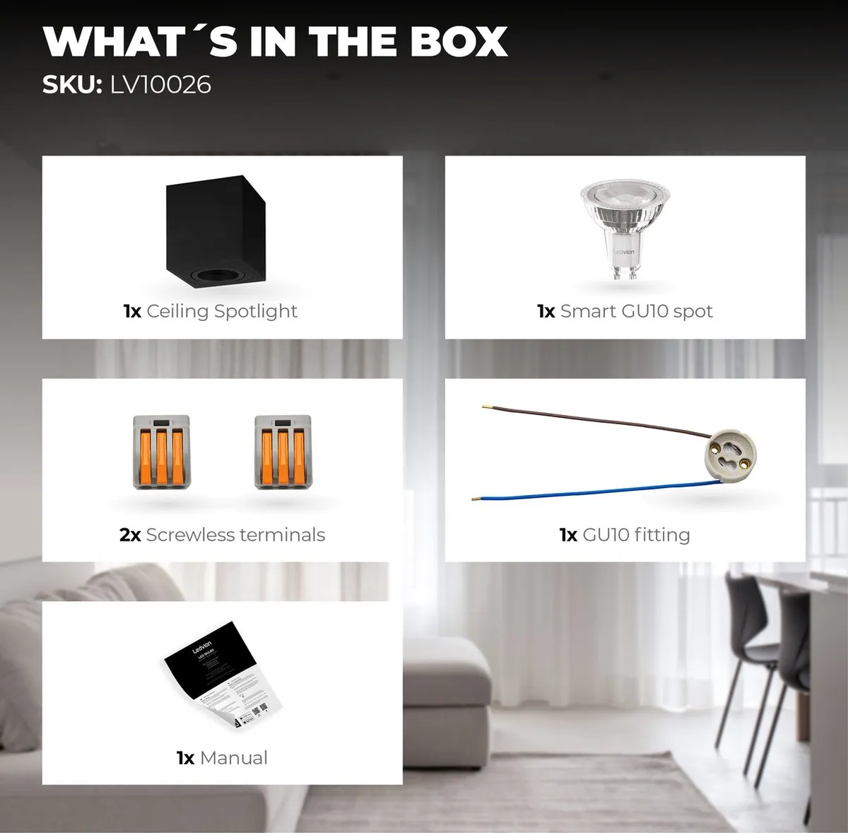LEDVION LED Opbouwspot 3W RGB - Dimbaar Wifi App - Zwart