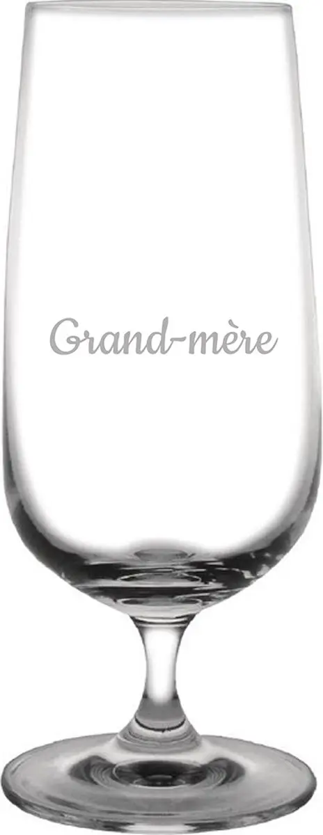 Bierglas op voet gegraveerd