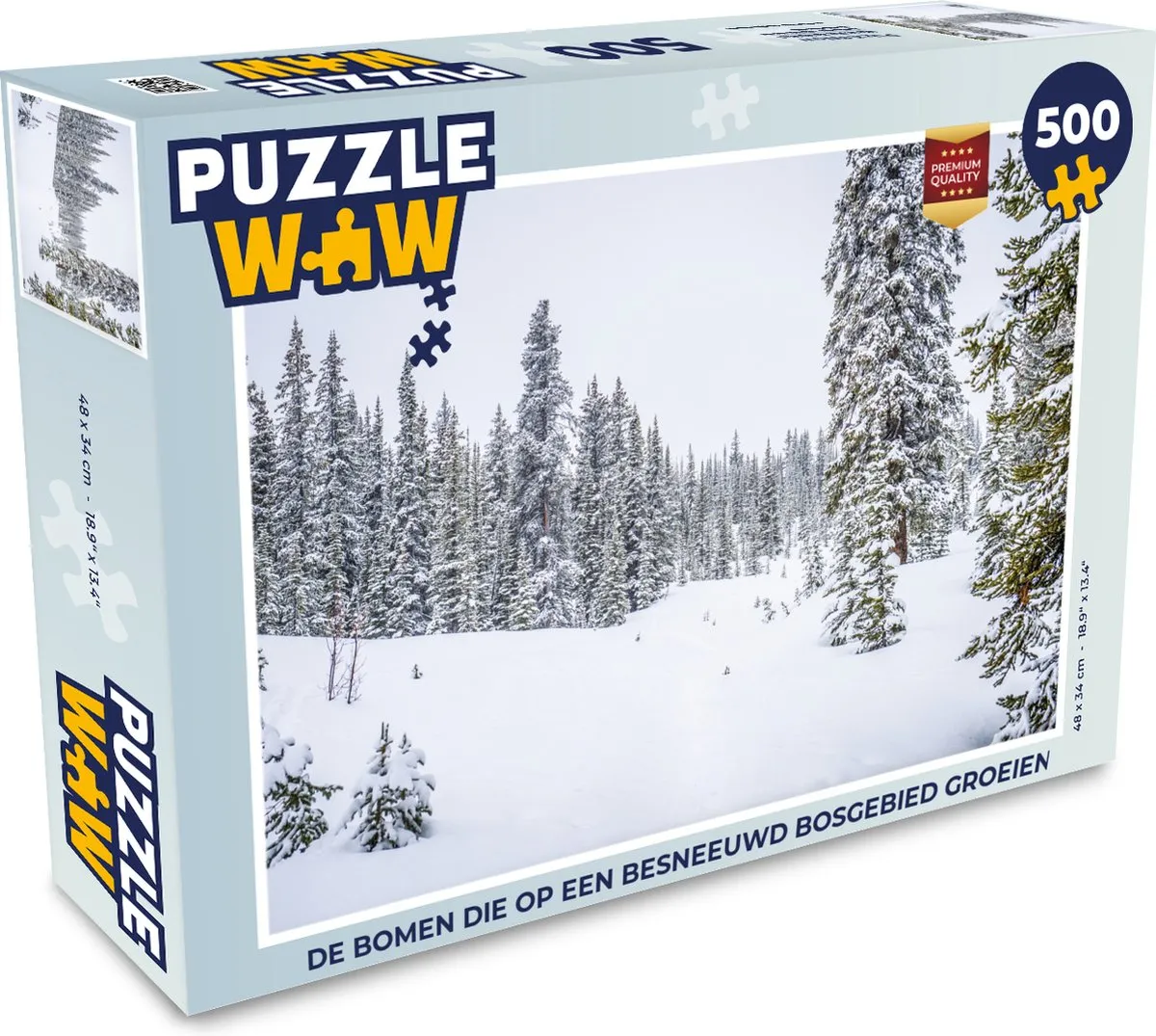 PuzzleWow Kerstpuzzel Bomen Besneeuwd Bos 500 Stuks