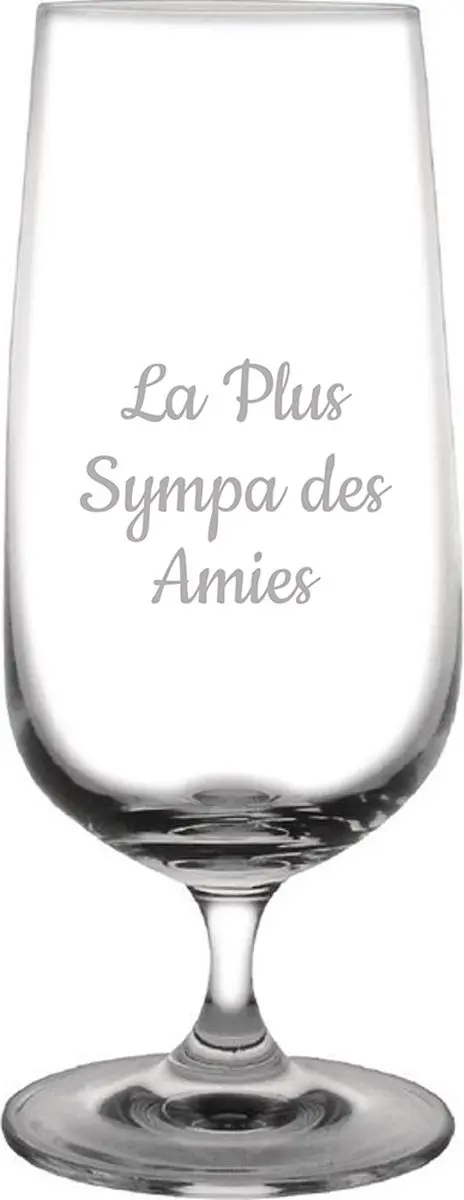 Bierglas op voet gegraveerd