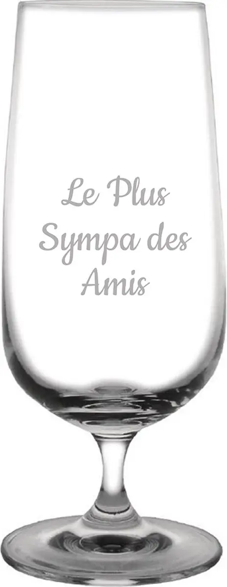 Bierglas op voet gegraveerd