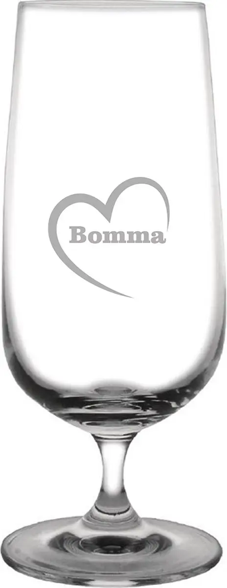 Bierglas op voet gegraveerd