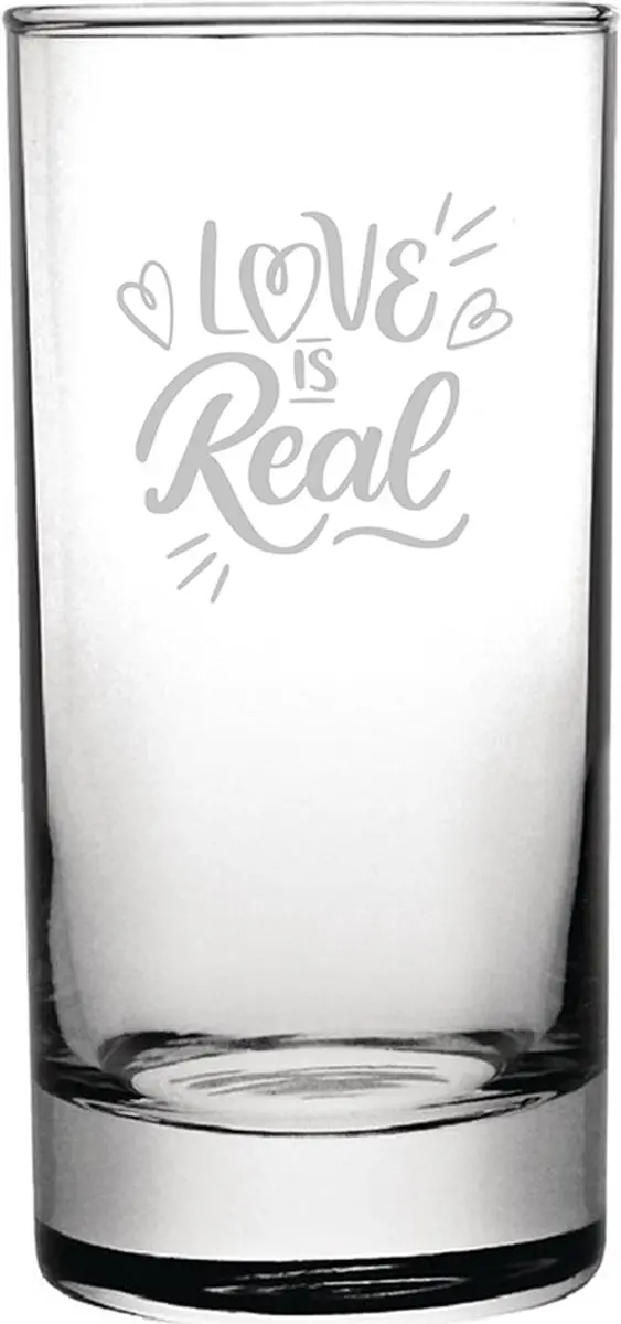 Gegraveerde longdrinkglas 28,5cl Love is real