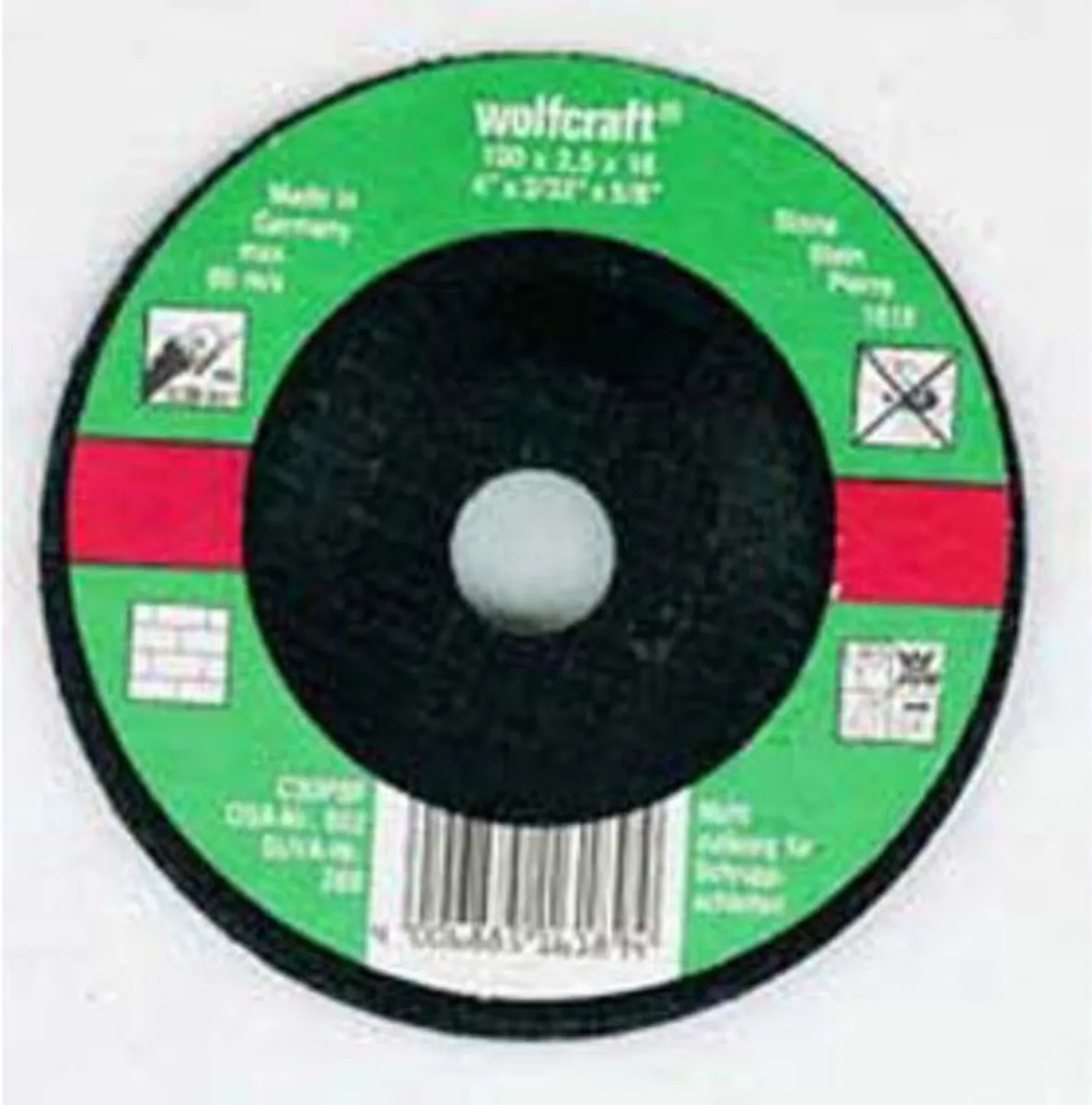 wolfcraft - Doorslijpschijf voor steen - 115mm - 5 Stuks - haaks gebogen - 1621300